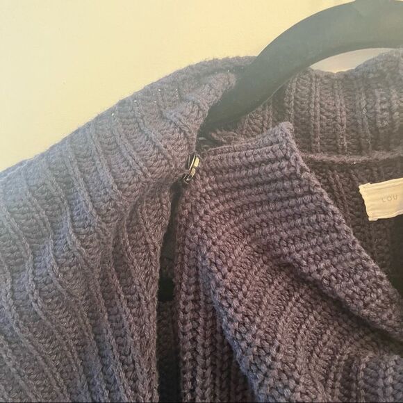 Lou & Grey Marled Grey Open Cardigan Sweater - Picture 7 of 9